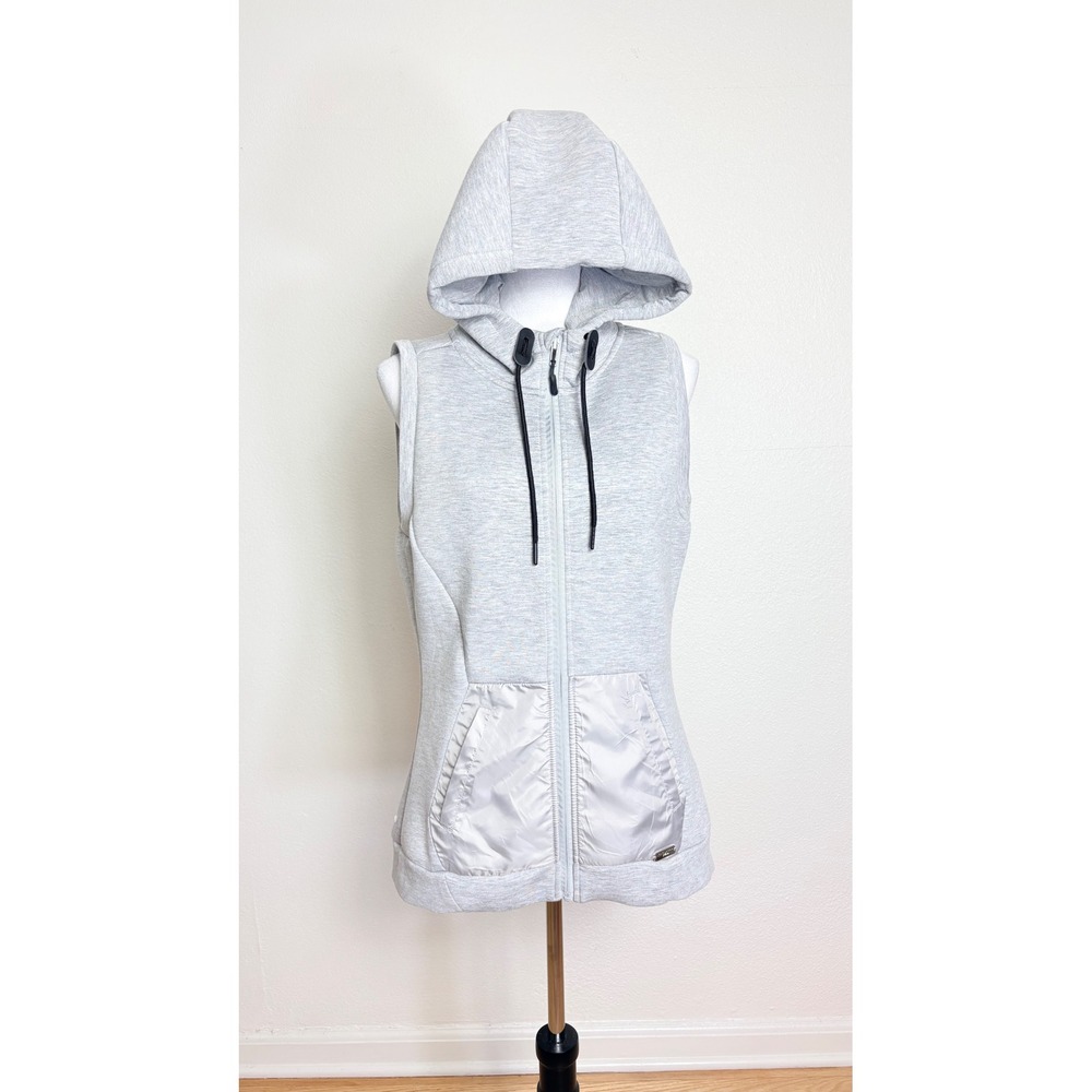 Levelwear Verve Grey Modern Fit Thermal Cell Zip Up Sweater Vest Size Large